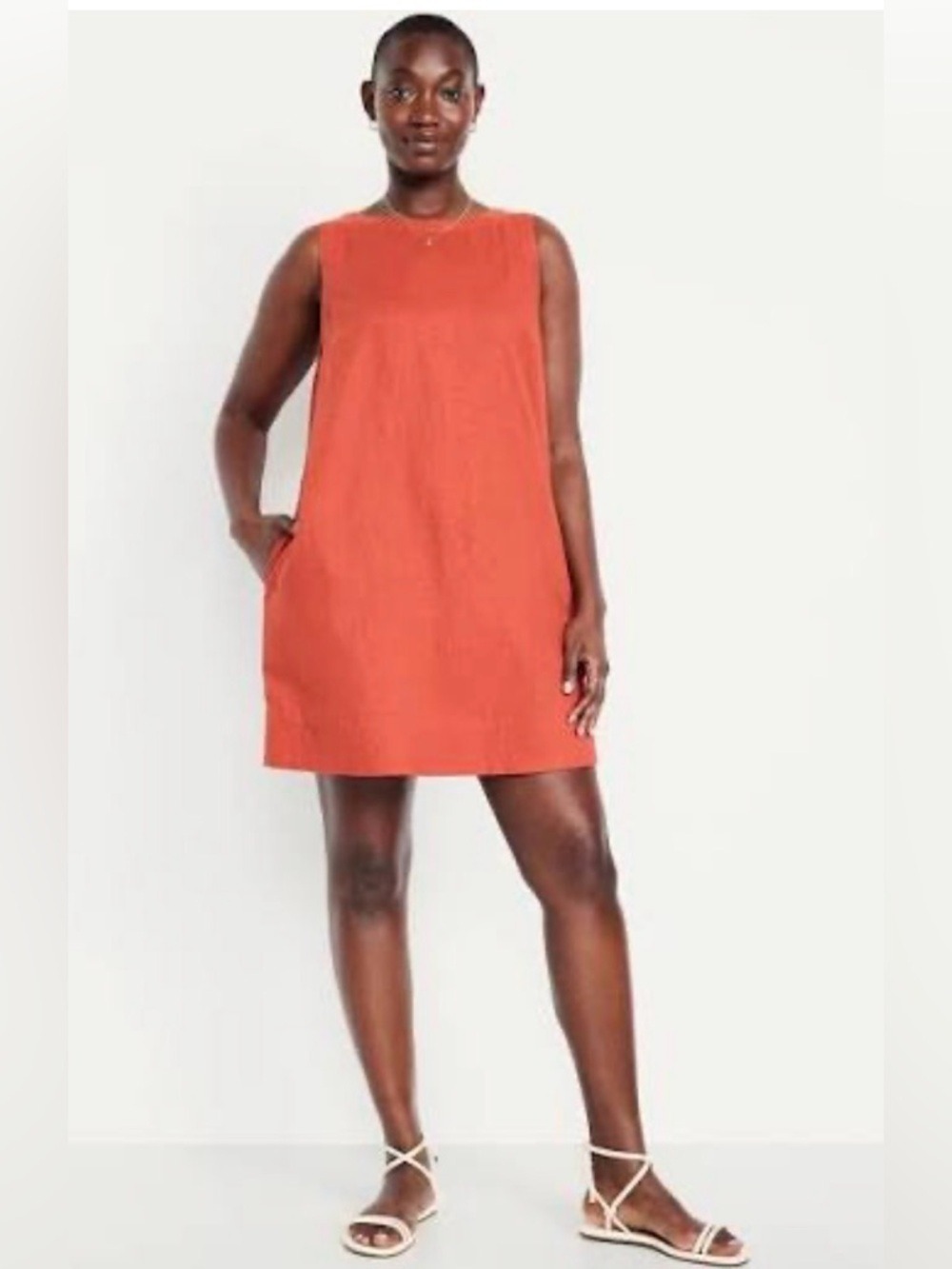 Old Navy Sleeveless Linen-Blend Mini Dress NWT 3X Beachy BoHo Minimalist
